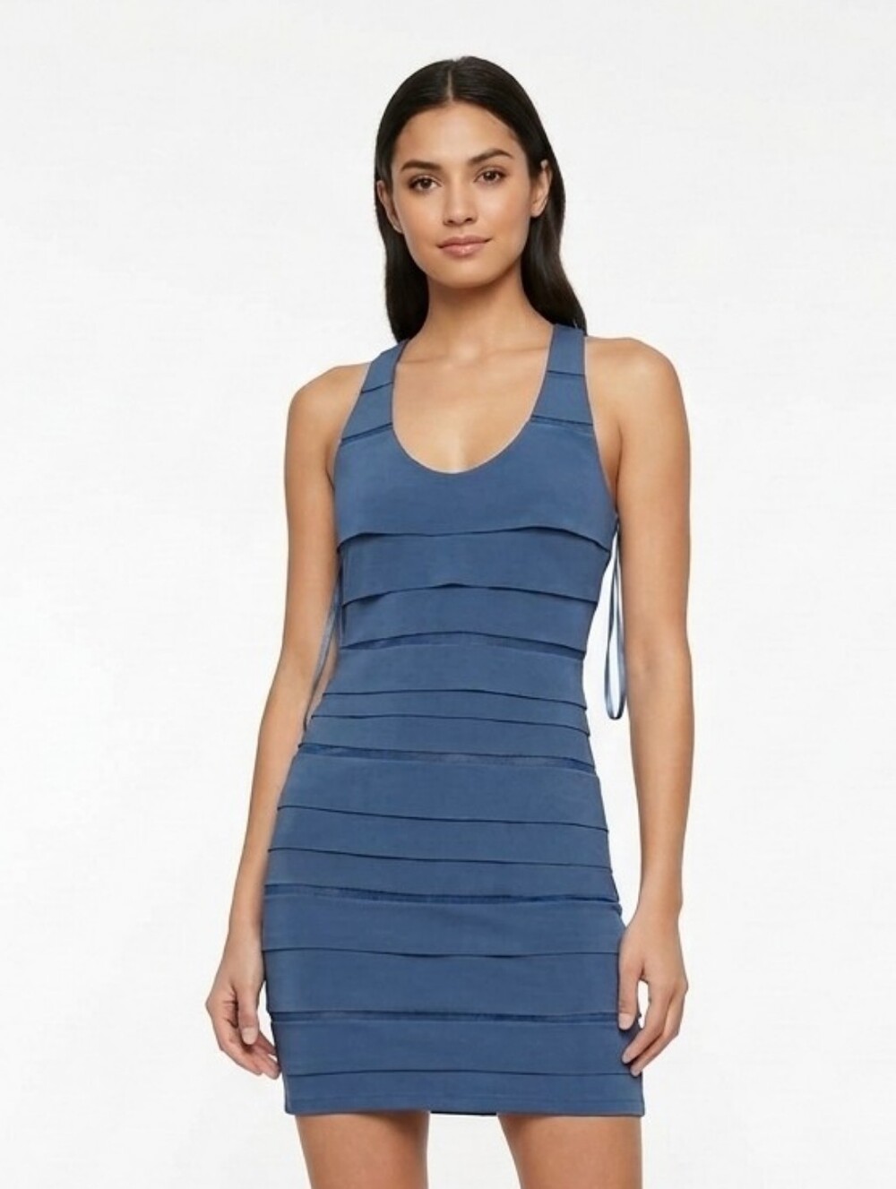 BCBG Max Azria Blue Tiered Bandage Cocktail Mini Dress XS